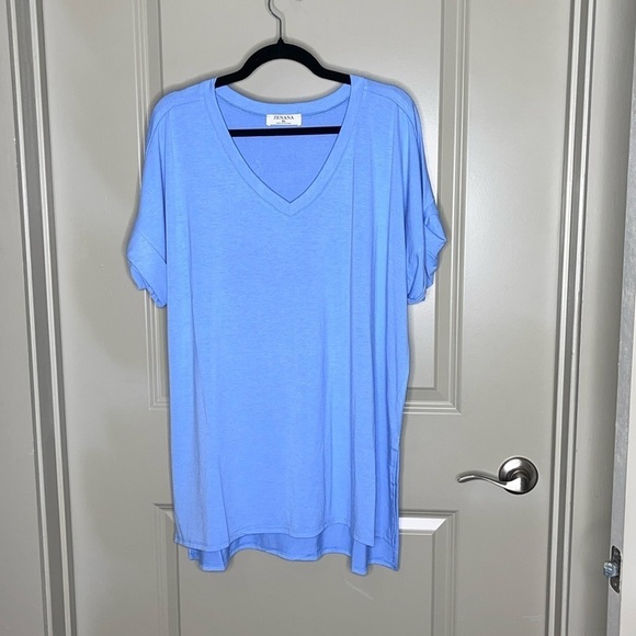 Zenana Outfitters Tops - Light Blue Zenana